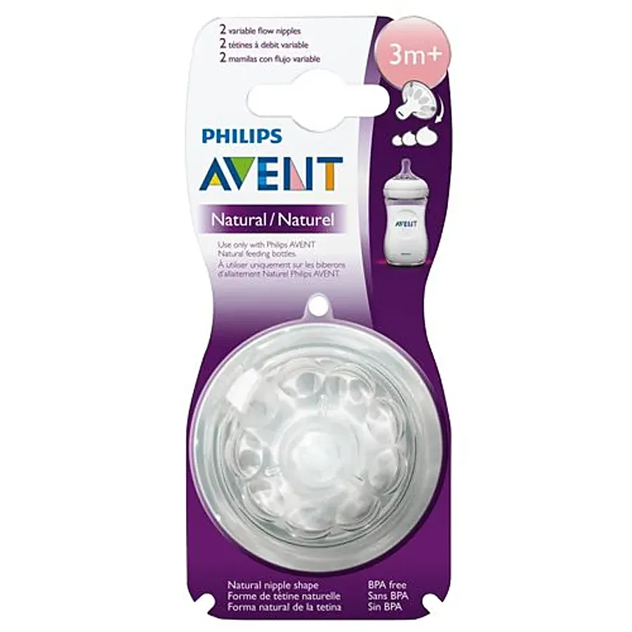 Philips Avent Natural Teat One Slot Variable Flow 3m+